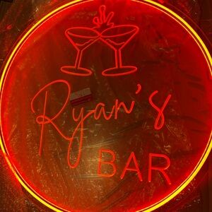 “Ryan’s Bar” orange neon sign - BRAND NEW